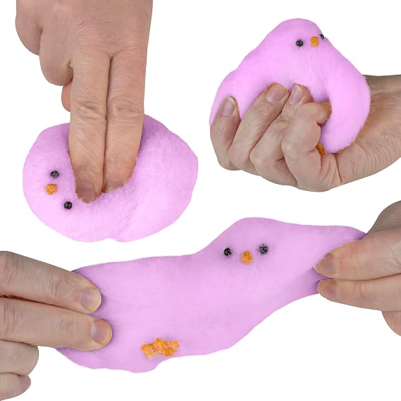 ORB Curiosities タバリシャス スーパースクイーズ タバ ピンク ひよこ - この柔らかい動物のスクイッズをスクイーズして握る ストレス解消に最適 - 子供と大人のための感覚/フィジェットスクイッシーおもちゃ