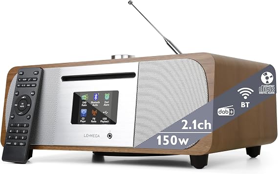 LEMEGA M6P CD Player, DAB & FM, Bluetooth, 150W HiFi,Subwoofer,Walnut