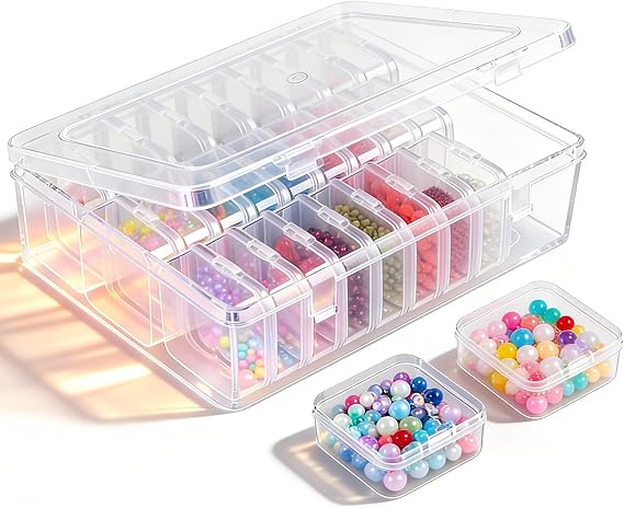 Bead Storage Box, 30 Pcs Small Plastic Bead Storage Box Suitable For Storing Clay Beads Diamonds DIY Craft Jewelry Bracelets Small Parts And Craft Accessories