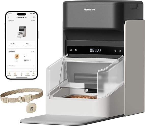 PETLIBRO RFID Automatic Cat Feeder, Selective Feeding for Multi-Cat, White