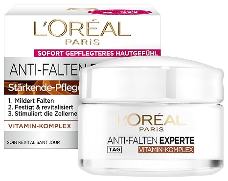 L'Oréal Paris Moisturiser for the Face Anti-Ageing Day Cream to Reduce Wrinkles Vitamin B3 and Vitamin E Firms and Revitalises the Skin Anti-Wrinkle Expert 1 x 50 ml