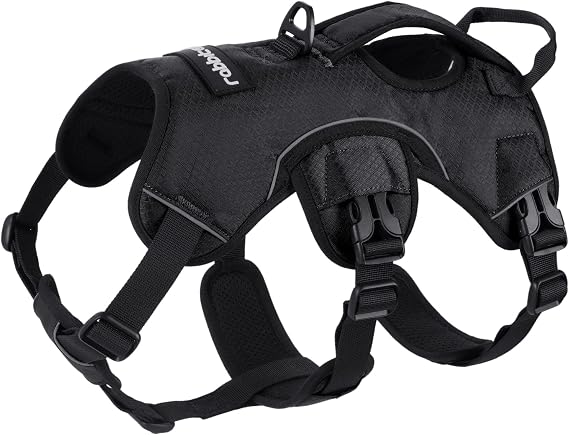 rabbitgoo Escape Proof Dog Harness Medium with Large Handle, Black