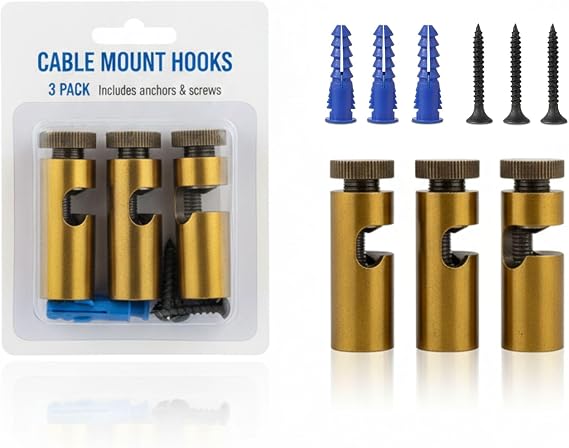 LEDSone 3 Pcs Cable Mount Hooks for Pendant Lights, Adjustable Metal Hooks