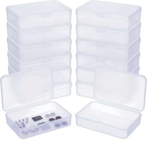 LJY Frosted Small Parts Boxes, 12 Pack, 4.5 x 3.3 x 1.1 in