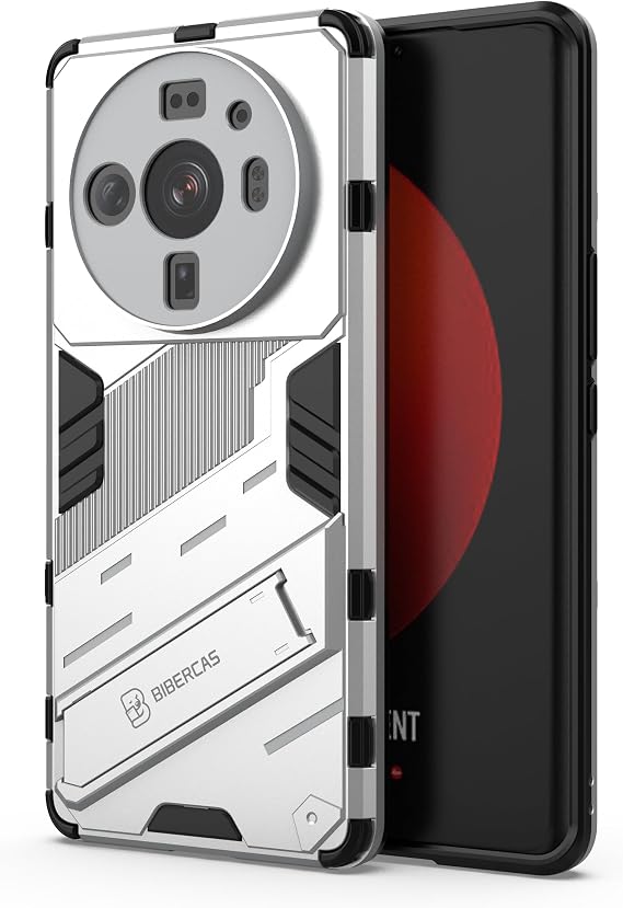 Case Compatible with Xiaomi 12S Ultra,Compatible with Xiaomi 12S Ultra 5G 2203121C Kickstand 2 in 1 [PC+TPU] Anti-Drop Cover White