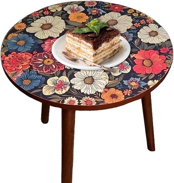 Round Coffee Table Retro Versatile Compact Side Snack