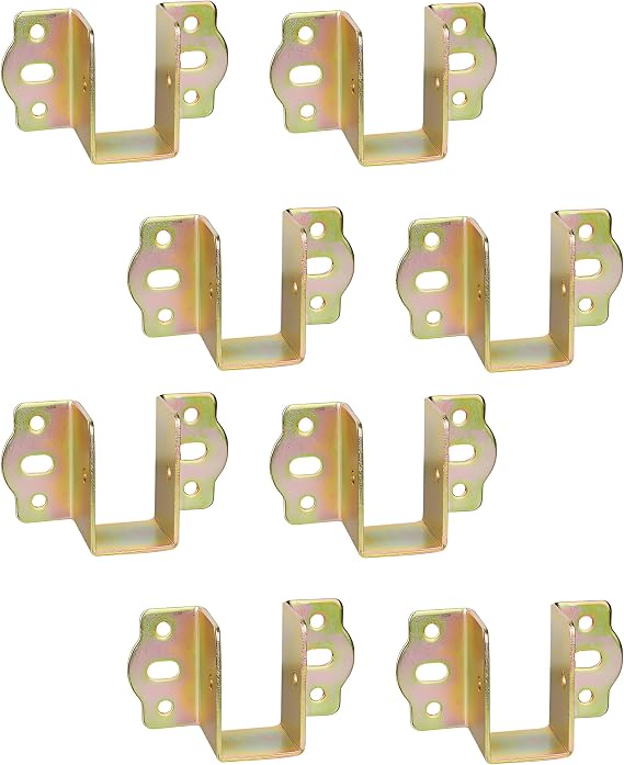 LIKERAINY Centre Support Bed Hinge Rail Brackets Timber Joist Hanger Width 25 mm Suspension Connecting Fittings Hooks Fastener for Bed Frame Metal 8 pcs