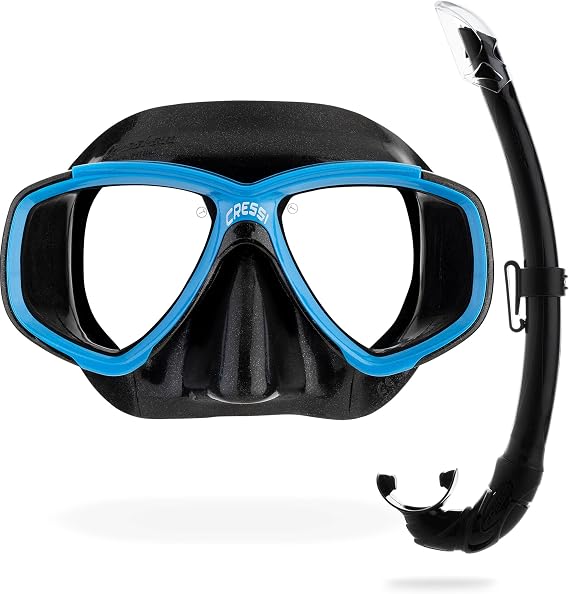 Cressi Perla Separate Glass Mask & Snorkel Set Adults, Dry Top Snorkel