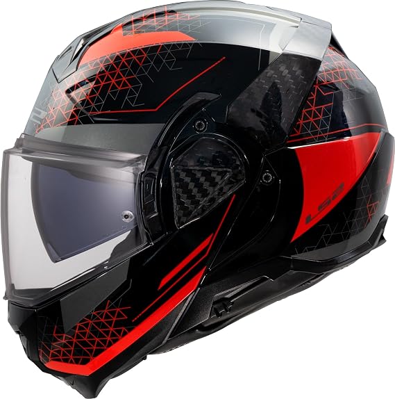 LS2 Modular Motorcycle Helmet ADVANT II ASTRAL Red M
