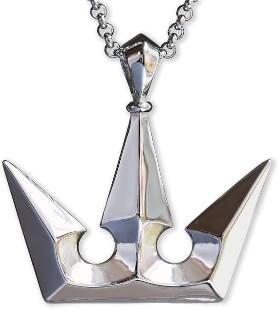 Baldur Jewelry Kingdom Heart Large Sora Crown Necklace, Stainless Steel