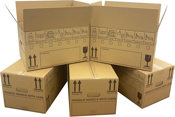 10 Strong Room List Checkboxes Large Cardboard Storage Moving House Boxes | Packing Moving Home, Office & Uni Box 47cm x 32cm x 26cm