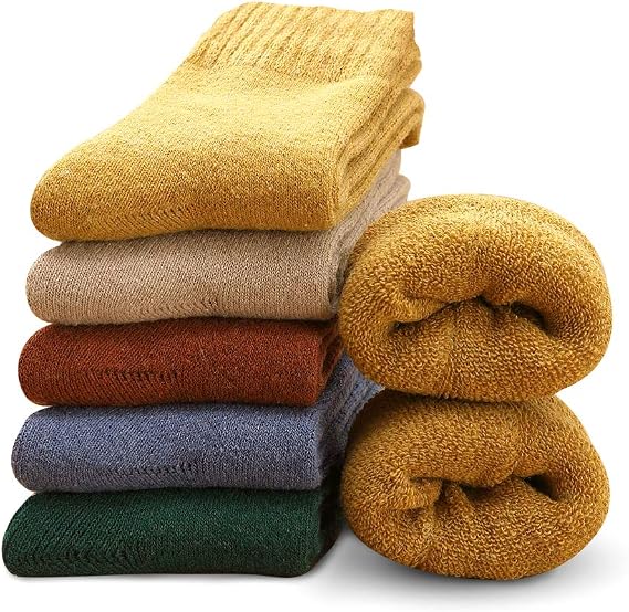 MOSOTECH Thermal Socks for Women, 5 Pairs Thick Warm Ladies Winter Socks