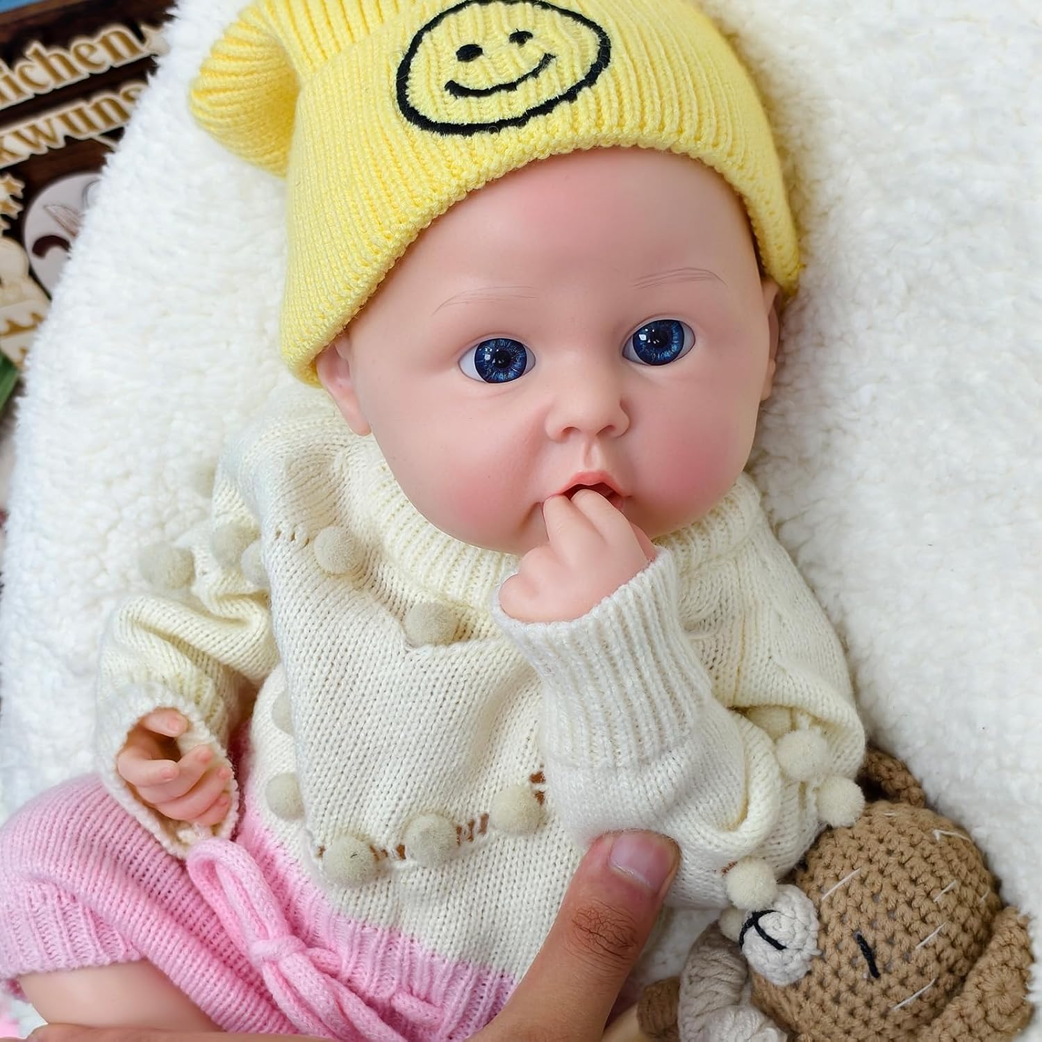 18 Realistic Reborn Doll Full Body Silicone Baby Girl Anatomically Correct Newborn Realistic Looking Washable Open Mouth Gift for Grandma