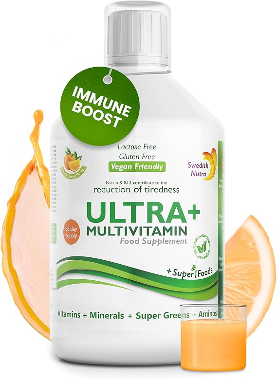 Swedish Nutra Ultra+ Multivitamin Liquid, 500 ml, 33 Day Supply