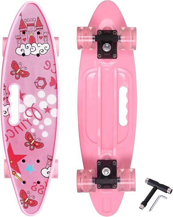 Nattork Complete Skateboard, Standard Skateboards Gift for Beginners, Wood 9 Layer Canadian Maple Trick Skate Boards for Boys Girls Youth Teens
