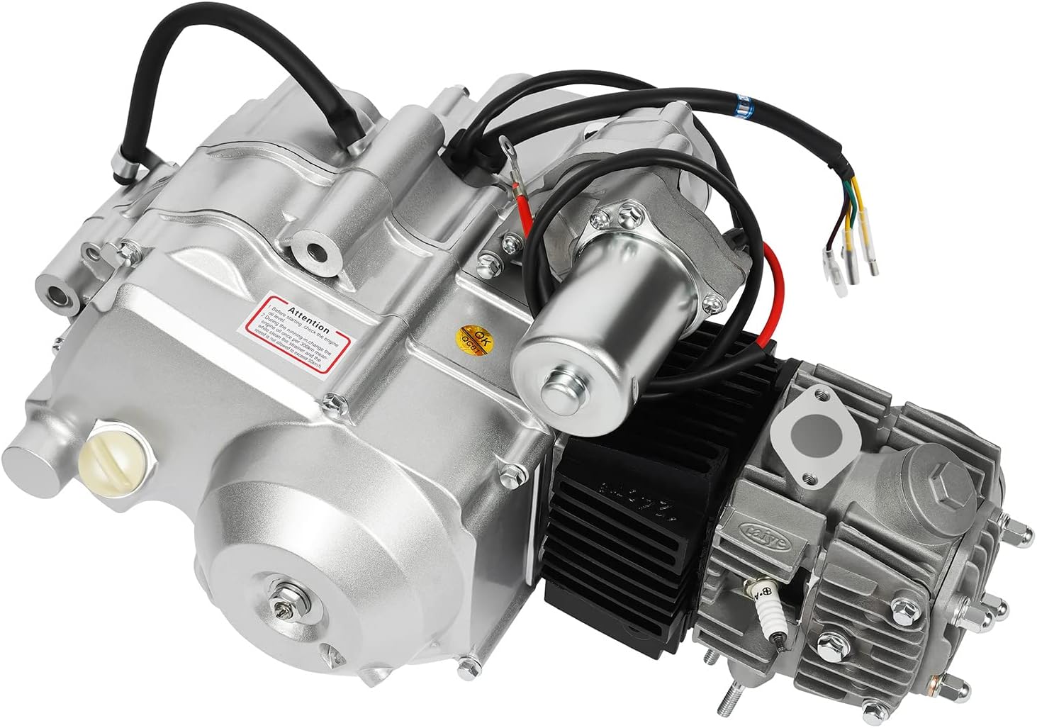 125cc Engine 4 Stroke Motor ATV Quad Pit Bike Buggy Kart With Forward Neutral Reverse Gearbox Electric Start CDI Ignition Air Cooled High Torque PZ19 Carburetor