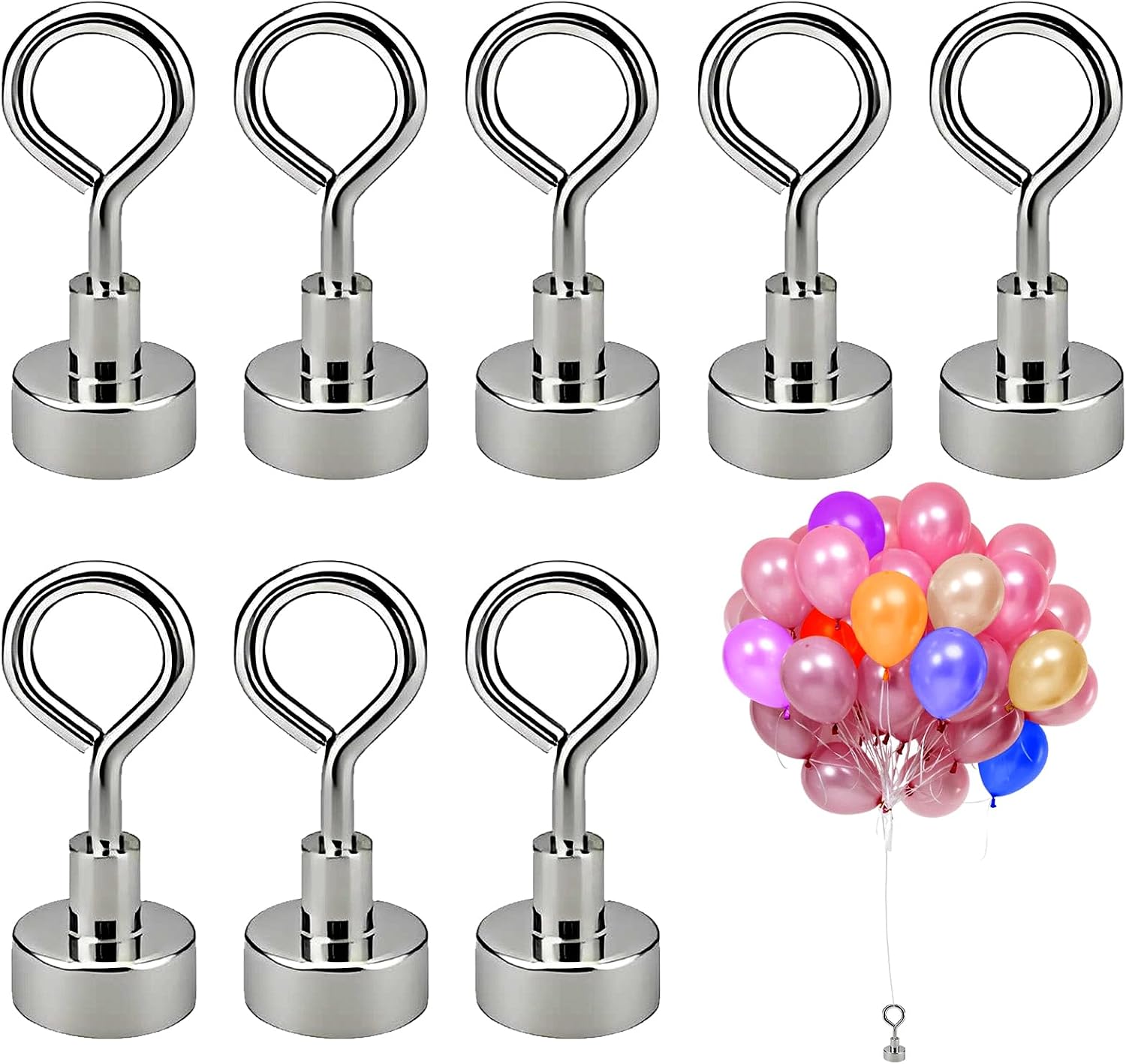 8PCS Helium Balloon Weights F20, 14KG Pull-Out Force Balloon Weights with Ribbon, Reusable Holders for Party Wedding Birthday, Holds 6 Helium Balloons Securely