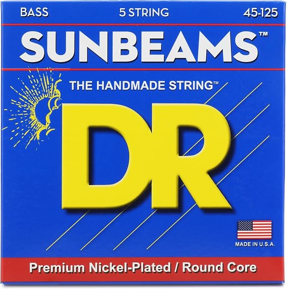DR NMR5-45 Strings SUNBEAM™ - Nickel Plated Bass Strings: 5-String Medium 45-125, Silver