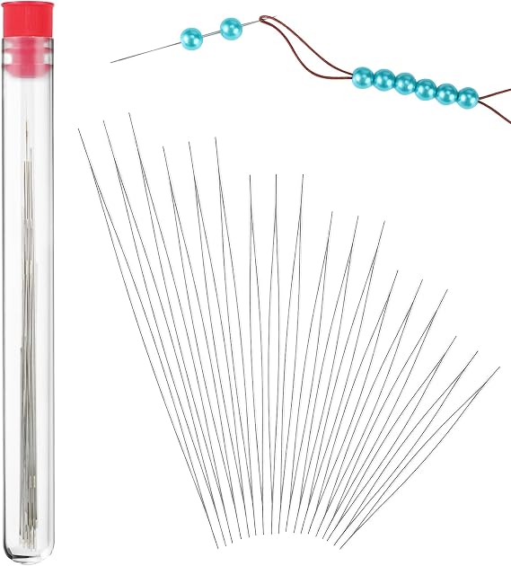 18 Pieces Folding Beading Needles, 6 Sizes Needles for Eye Beads