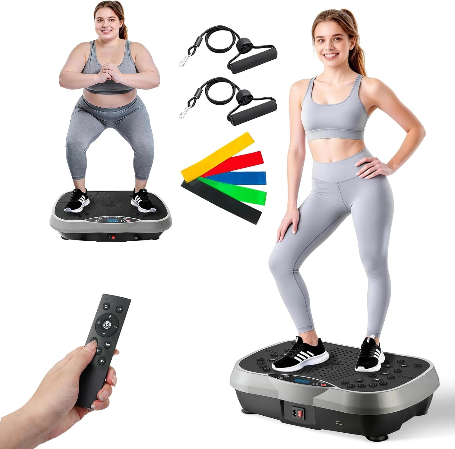 2026 Upgraded Vibration Plate Exercise Machine | 10 Modes 200 Speeds Large Platform | Quiet Vibrating Plate with Bluetooth & Magnetic Massage | 500lbs Capacity Home Fitness Equipment