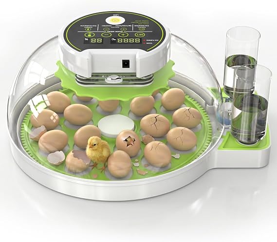 18-60 Egg Incubator for Hatching eggs,Automatic Turning,Digital Temperature Humidity Control for Hatching Chicken Duck Quail Goose Eggs,for Farm Science Home,2 Incubator Trays