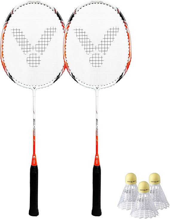 VICTOR 650 Badminton Racket Twin Set & Shuttlecocks
