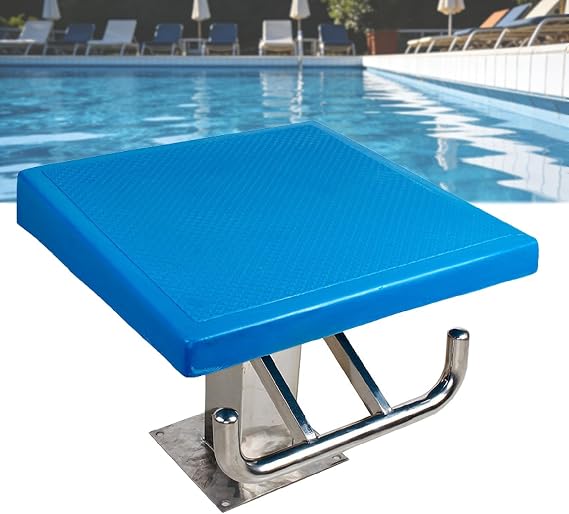 Diving Platform with 15 Degree Incline, Heavy Duty Swimming Pool Block, Anti Slip Rubber Surface, Stainless Steel Base for Professional Competition and Training
