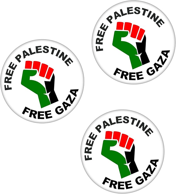 3 PACK - Free Palestine - Free Gaza - 59mm Badge