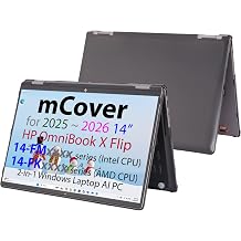 mCover Hard Case ONLY Compatible for 2025+ 14" HP OmniBook X Flip 14-FMx 14-FKx 2-in-1 (with 360° Hinge) Windows Laptop (NOT Fitting Any Other HP Models)- Black