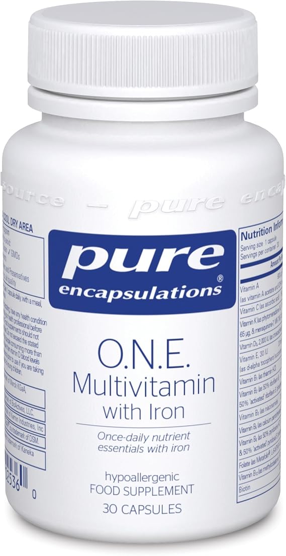 Pure Encapsulations O.N.E. Multivitamin with Iron, 30 Capsules