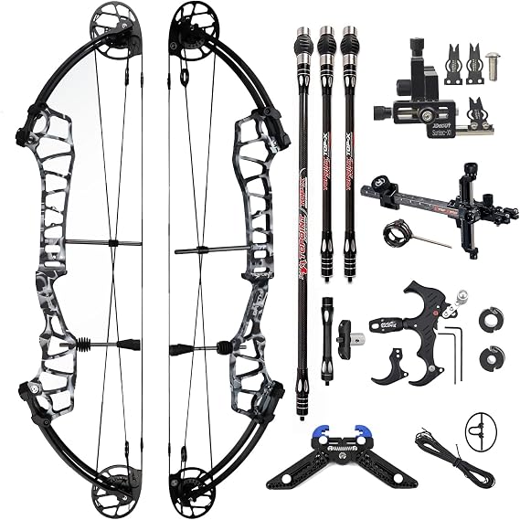 36” Competition compoundbow set 30-40lbs & 40-50lbs & 50-60lbs Shootingbow Aluminum Huntingbow IBO speed 330fps Archery practicebow RH&LH
