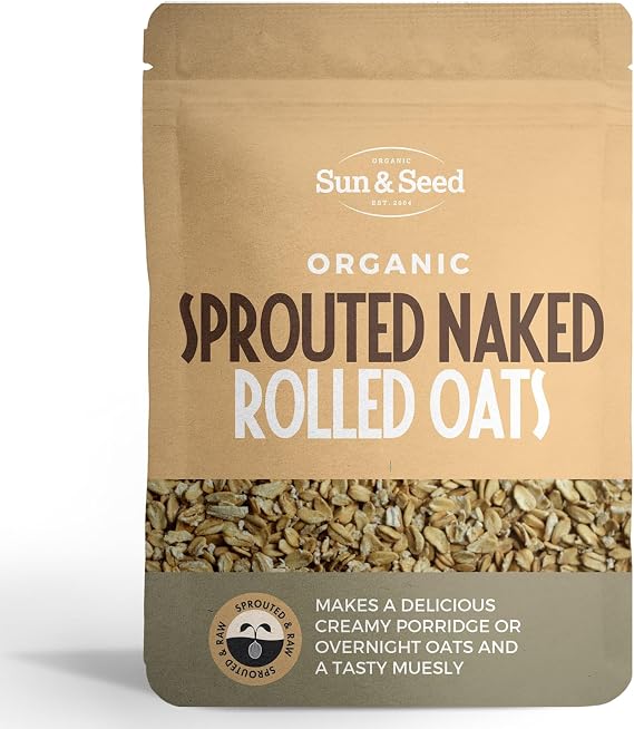 Sun & Seed Organic Sprouted and Raw Rolled Naked Oats 250 g