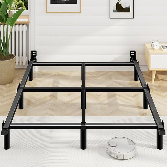 Queen Bed Frame, 7 Inch Heavy Duty Metal Base for Box Spring, 9 Legs