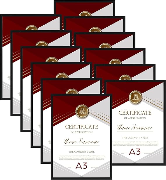Giftgarden 12 Pack A3 Picture Frame, Black A3 Photo Frame