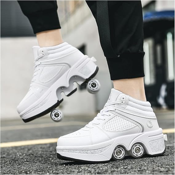 RollschuheSchuhe mit Rollen für MädchenTurnschuhe mit Rollen JungenRoller Shoes zum EinklappenLED Roller Skates for KidsSchuhe Roller Frauen