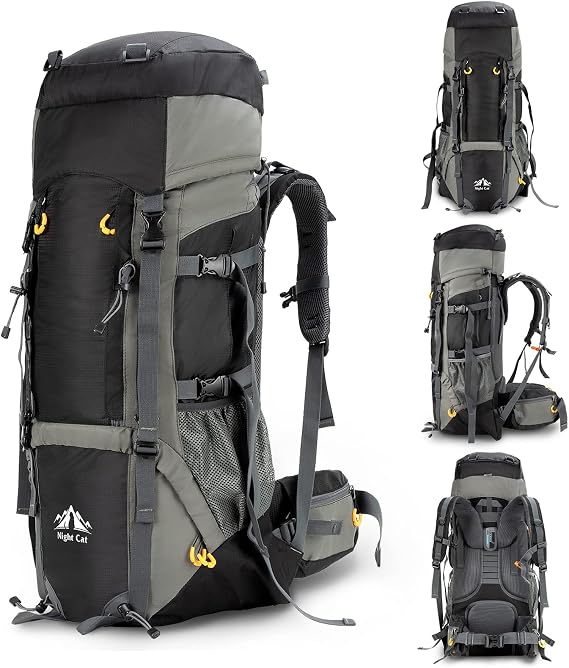 Night Cat 90L Hiking Backpack for Men Women Macutos of Trekking Backpackers Climbing Cycling Travel