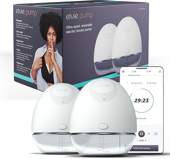 Elvie™ Double Wearable Breast Pump (21mm/24mm Nipple Shields), Hands-Free
