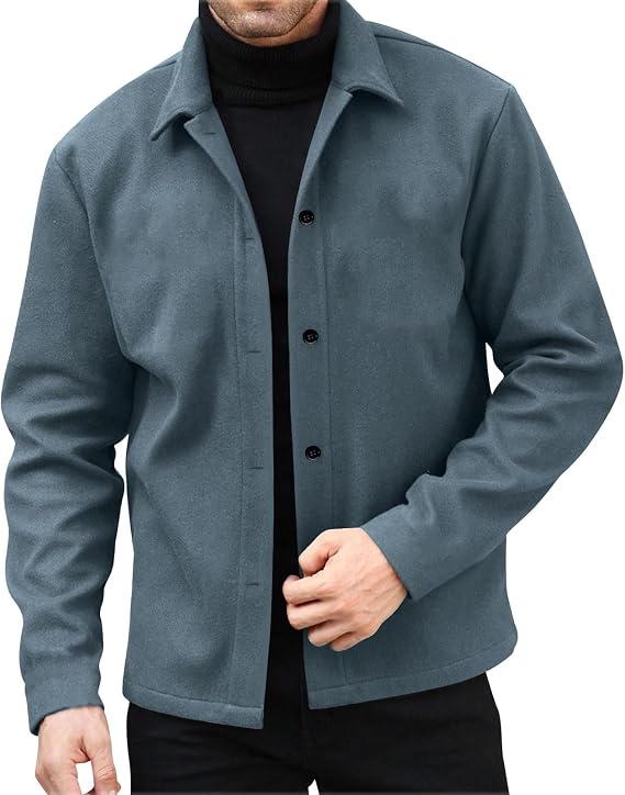 Men's Wool Jackets - Bomber Jacket, Windbreaker Outwear Cargo Coat, Lightweight Baseball Jacket, Tactical Combat Varsity Coats, Casual Loose Fit Pullover Tops, Slim Fit, Button Down, Sports Streetwear