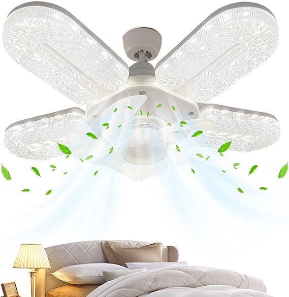 Ceiling Light with Fan - 6 Wind Speeds Remote Lamp