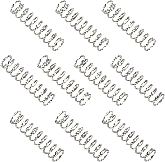 sourcing map Compression Spring 6mm OD 0.6mm Wire 25mm,Silver Tone,10Pcs