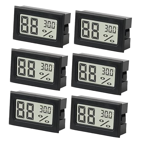 6 Pack Digital Thermometer Hygrometer,Room Temperature Monitor