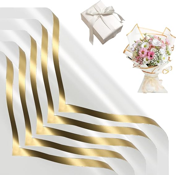 DHFUCNKO Waterproof Flower Wrapping Paper White Bouquet Wrapping Paper 58cm