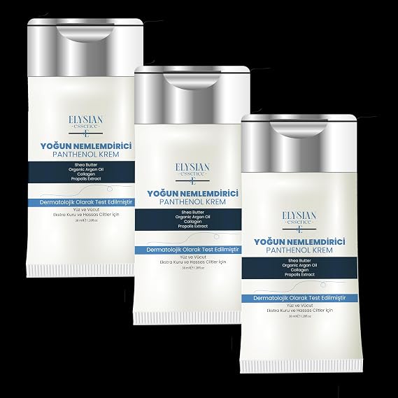 Yoğun Nemlendirici 3'lü Set Panthenol Yüz ve Vücut Kremi Cep, Çanta, Küçük Boy | Kuru ve Hassas Ciltlere - Organik Argan Yağı, Shea Butter Yağı Propolis ve Collagen İçerikli