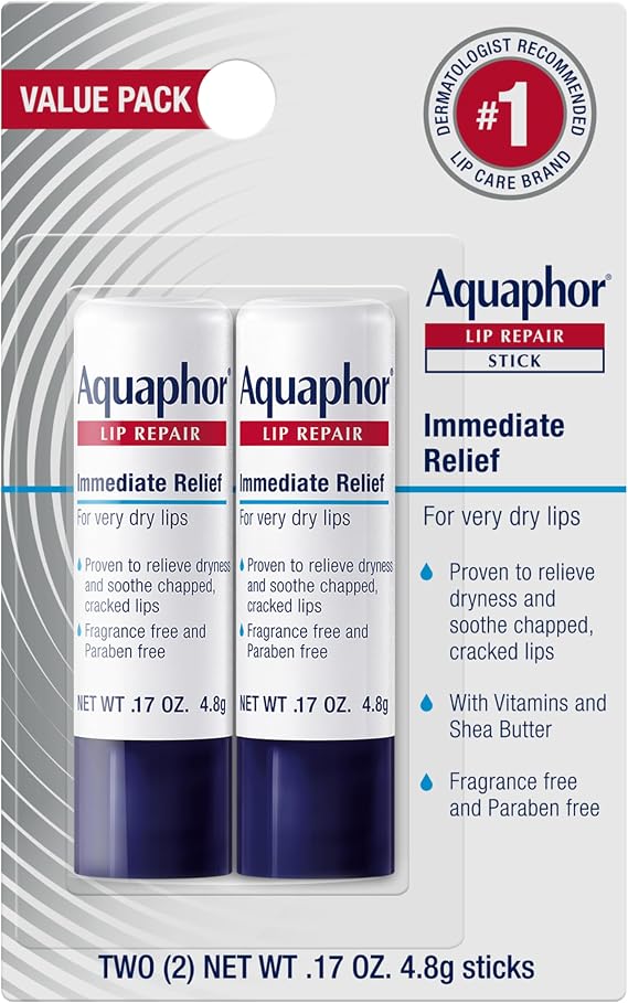 Aquaphor Lip Repair Stick - Soothes Dry, Cracked Lips - 2 Sticks
