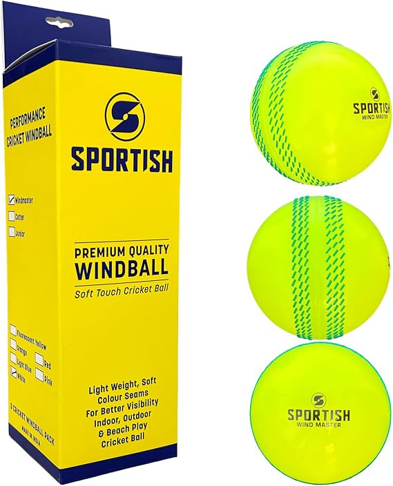 Soft Wind Cricket Balls Pack of 3/6 – Lightweight Training & Practice Balls