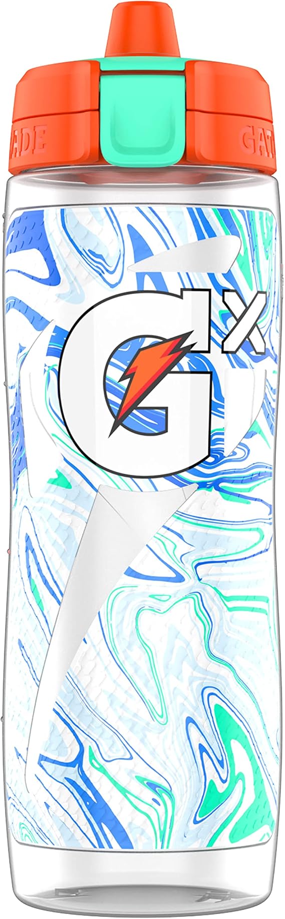 Gatorade Gx Hydration System, Non-Slip Gx Squeeze Bottles, Marble White