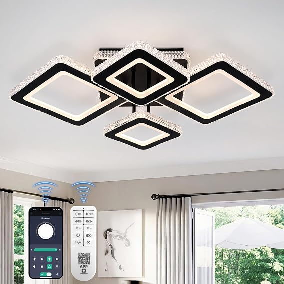 71CM 50W LED Ceiling Light 3606LM Dimmable Ceiling Lights Living Room [Energy Class B]