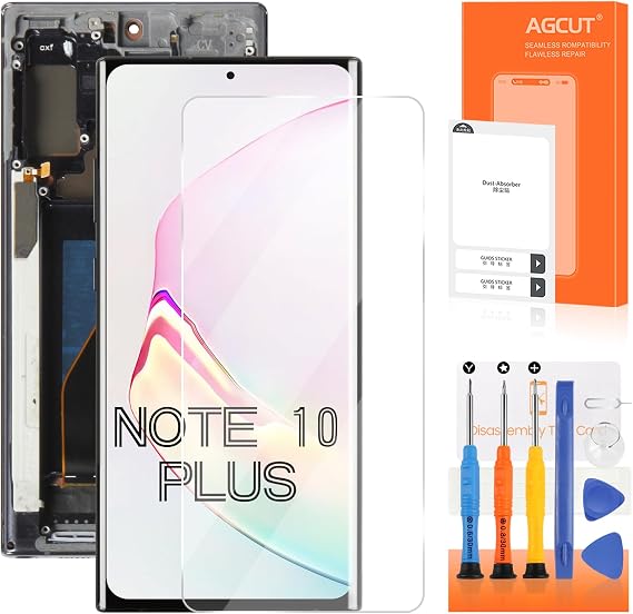 OLED Screen Replacement LCD Display Touch SM-N975F SM-N975U LCD Digitizer Touch Assembly Black Frame for Samsung Galaxy Note 10 Plus + Installation Video Support Fingerprint