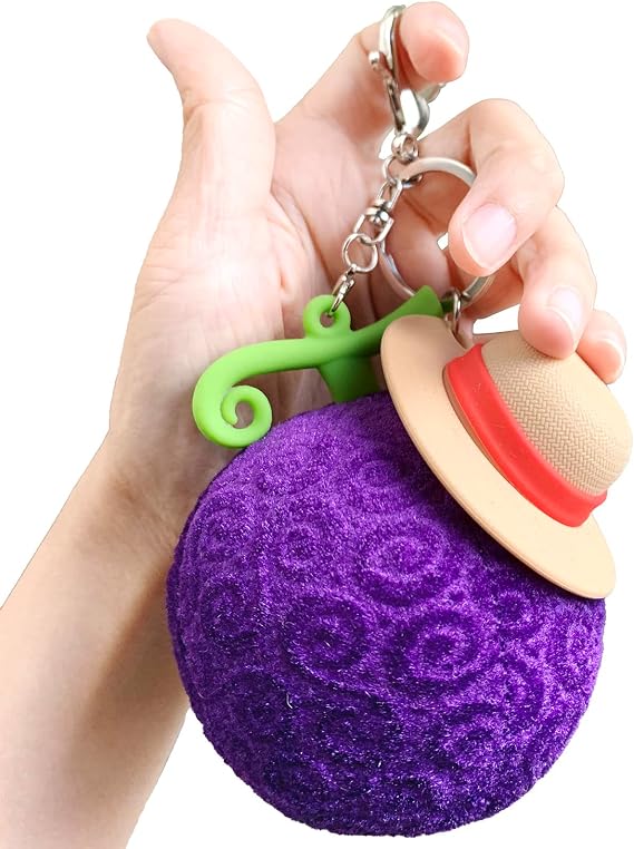 Plush One Piece Keychains for Backpack Luffy Devil Fruit Brook Head Novelty Keychain Charms for anime Fans Gift Idea