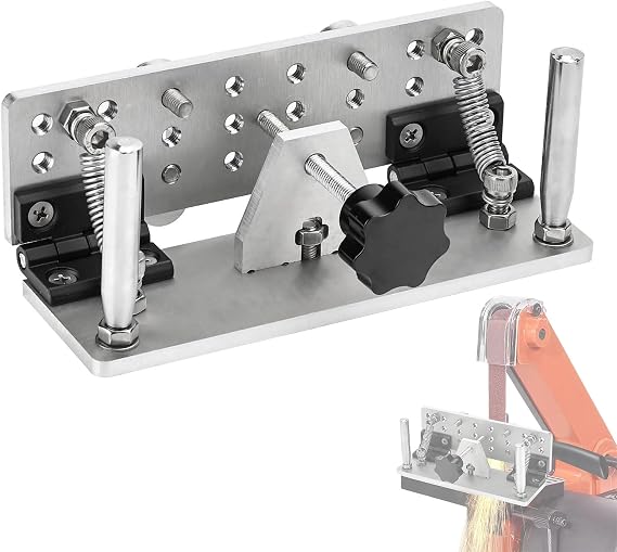 Belt Grinder Knife Jig Manual Sharpener Holder Long Sharpening Locator Fixed Angle Jig for Belt Sander Belt Machine (Small)